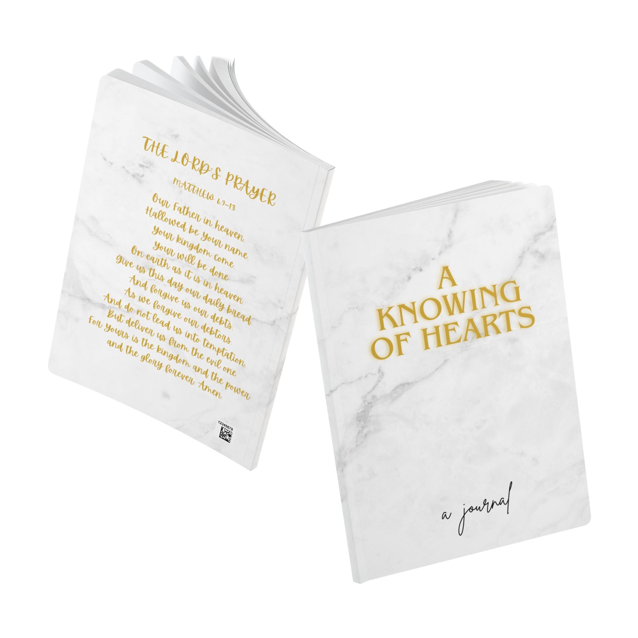 A Knowing of Hearts Softcover Journal — Marble Christian Prayer Journal (Includes The Lord's Prayer)