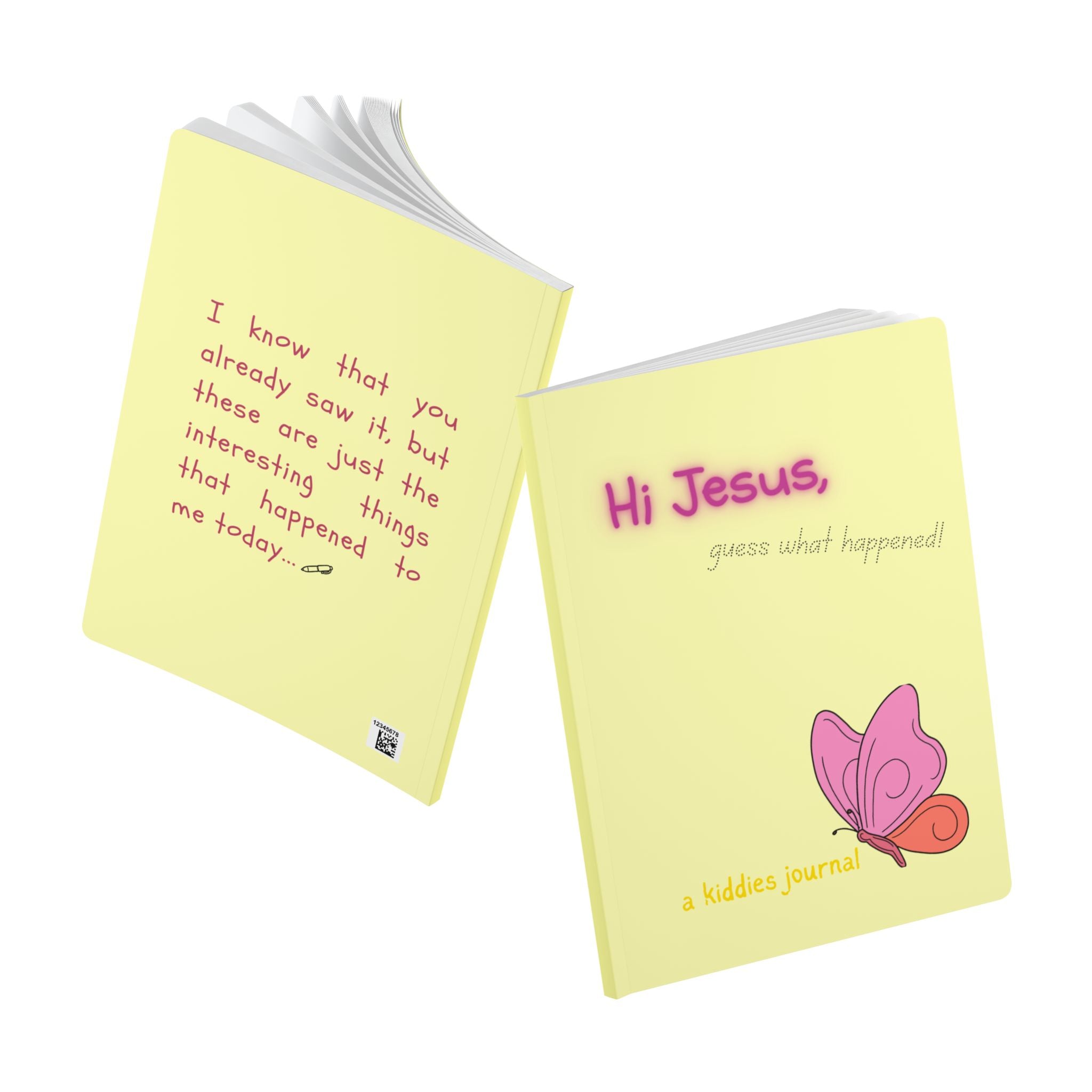 Hi Jesus, Guess What Happened! — Softcover Kids Journal (Butterfly Spiritual Keepsake)