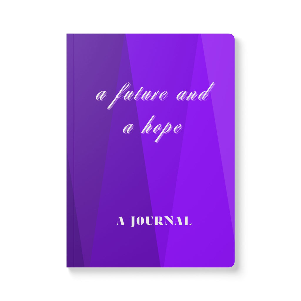 Purple Devotional Journal — "A Future and a Hope" Softcover with Inside Scripture Prints
