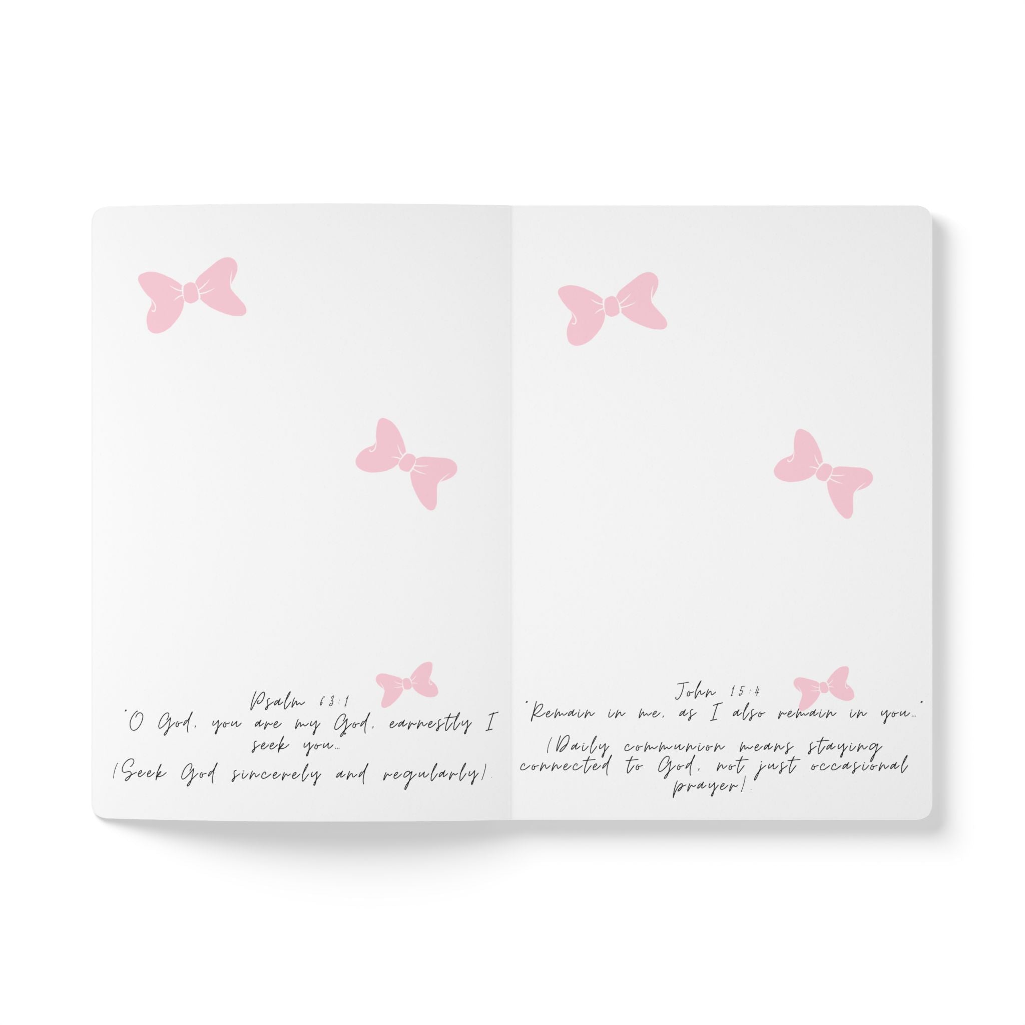 and God, that's what happened pink bows Journal | Softcover Notebook