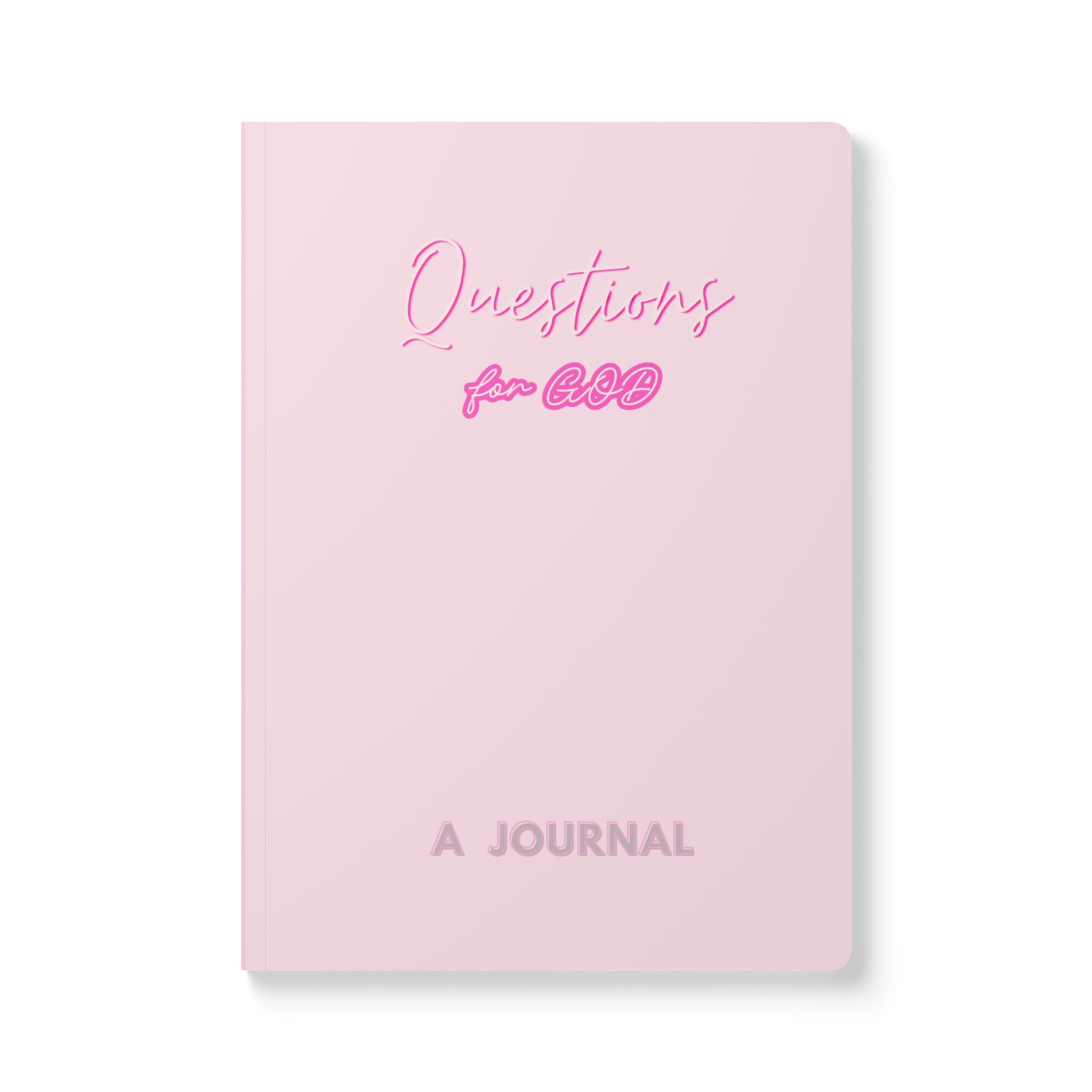 Questions for God Pink Softcover Journal — Guided Prayer & Reflection Notebook
